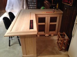 custom oak home bar - unfinished